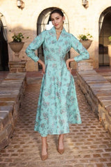 Fabareeze blue 3 PC Embroidered Karandi