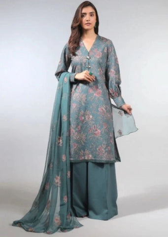 Fabareeze Green 3 PC Embroidered Karandi