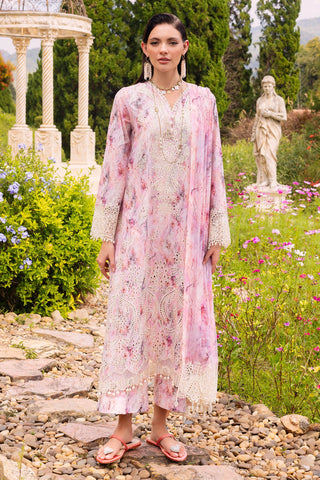 Fabareeze Pink 3 PC Lawn chikankari
