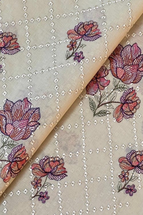 Fabareeze Light Beige 3 PC Lawn Embroidered