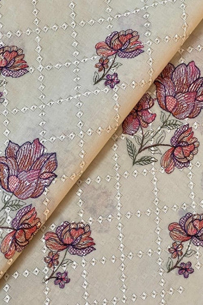 Fabareeze Light Beige 3 PC Lawn Embroidered