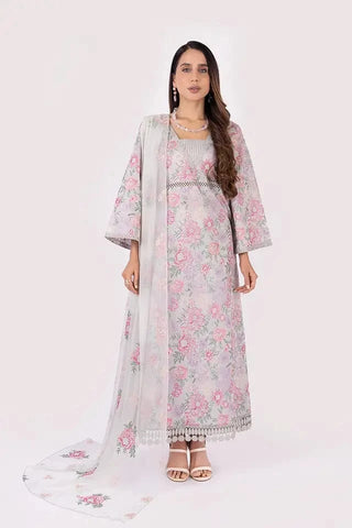 Fabareeze Light Grey 3 PC Lawn Embroidered
