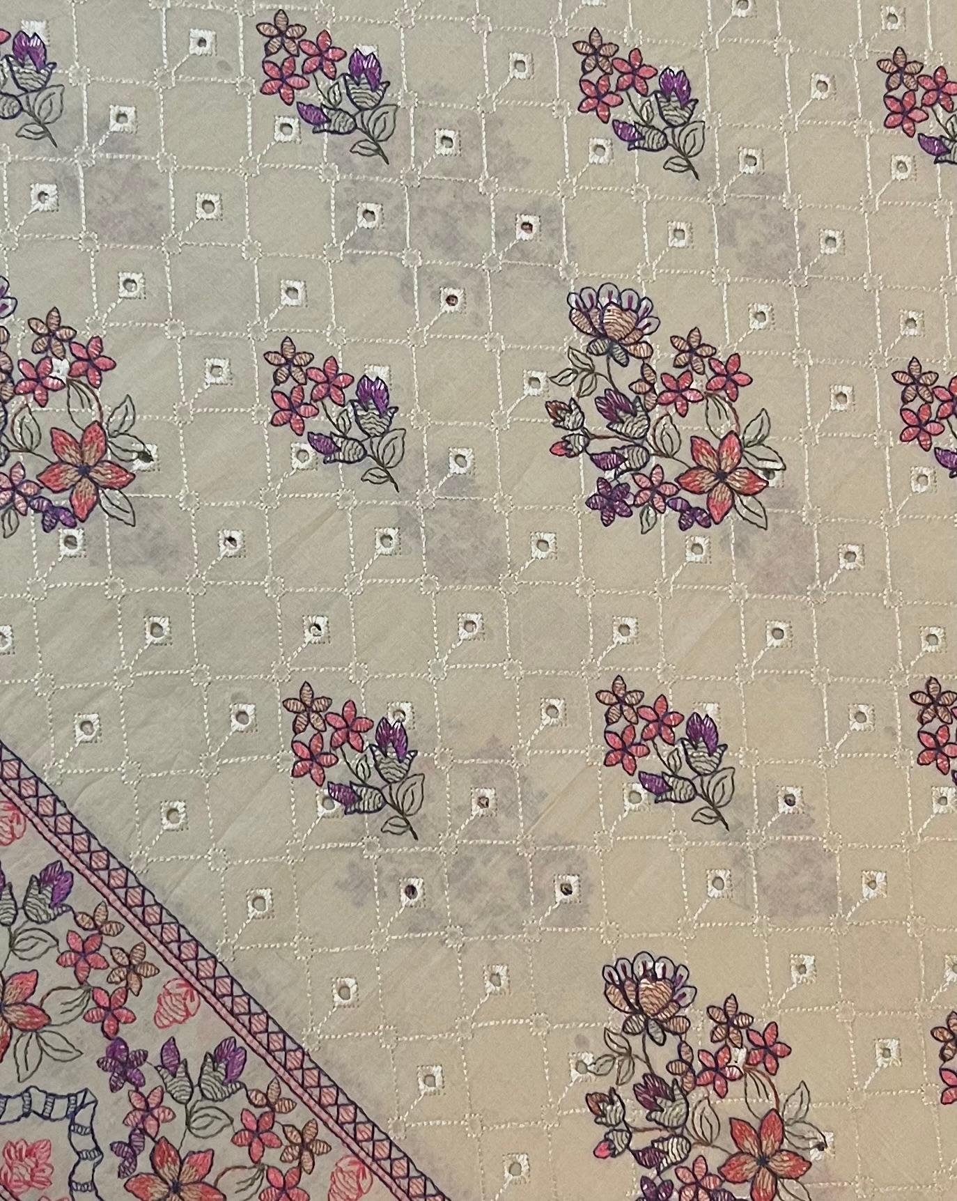 Fabareeze Light Beige 3 PC Lawn Embroidered