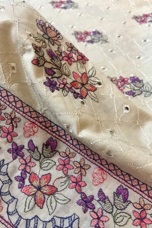 Fabareeze Light Beige 3 PC Lawn Embroidered