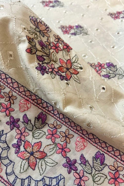 Fabareeze Light Beige 3 PC Lawn Embroidered