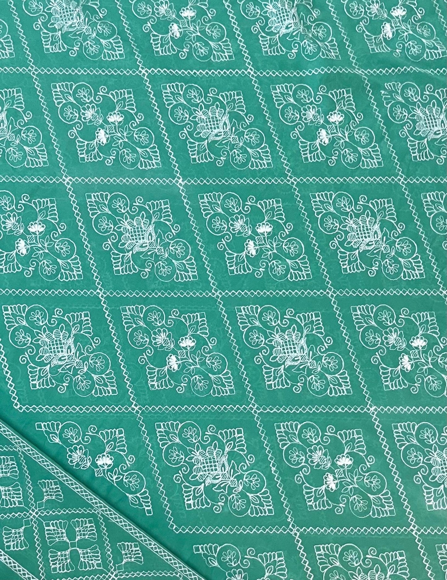 Fabareeze Sea green 3 PC Lawn Embroidered