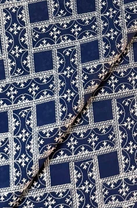 Fabareeze Navy blue 3 PC Lawn Embroidered