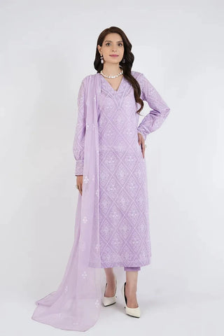 Fabareeze Purple 3 PC Lawn Embroidered