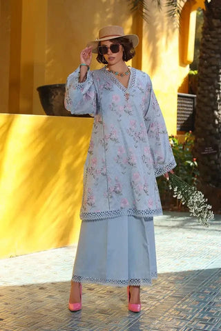 Fabareeze Sky blue 3 PC Lawn Embroidered