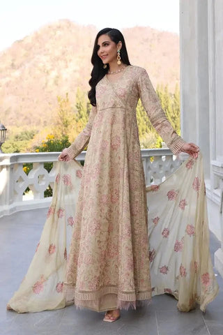 Fabareeze Beige 3 PC Lawn Embroidered
