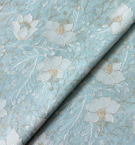 Fabareeze L blue 3 PC Lawn Embroidered
