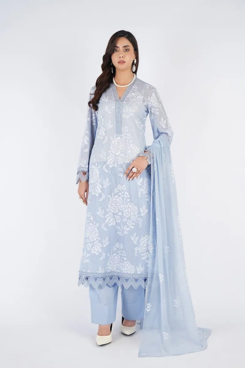 Fabareeze Ice blue 3 PC Lawn Embroidered