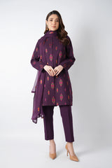 Fabareeze Purple 3 PC Lawn Embroidered
