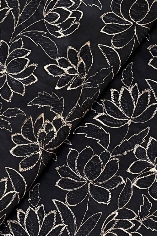 Fabareeze Black 3 PC Lawn Embroidered