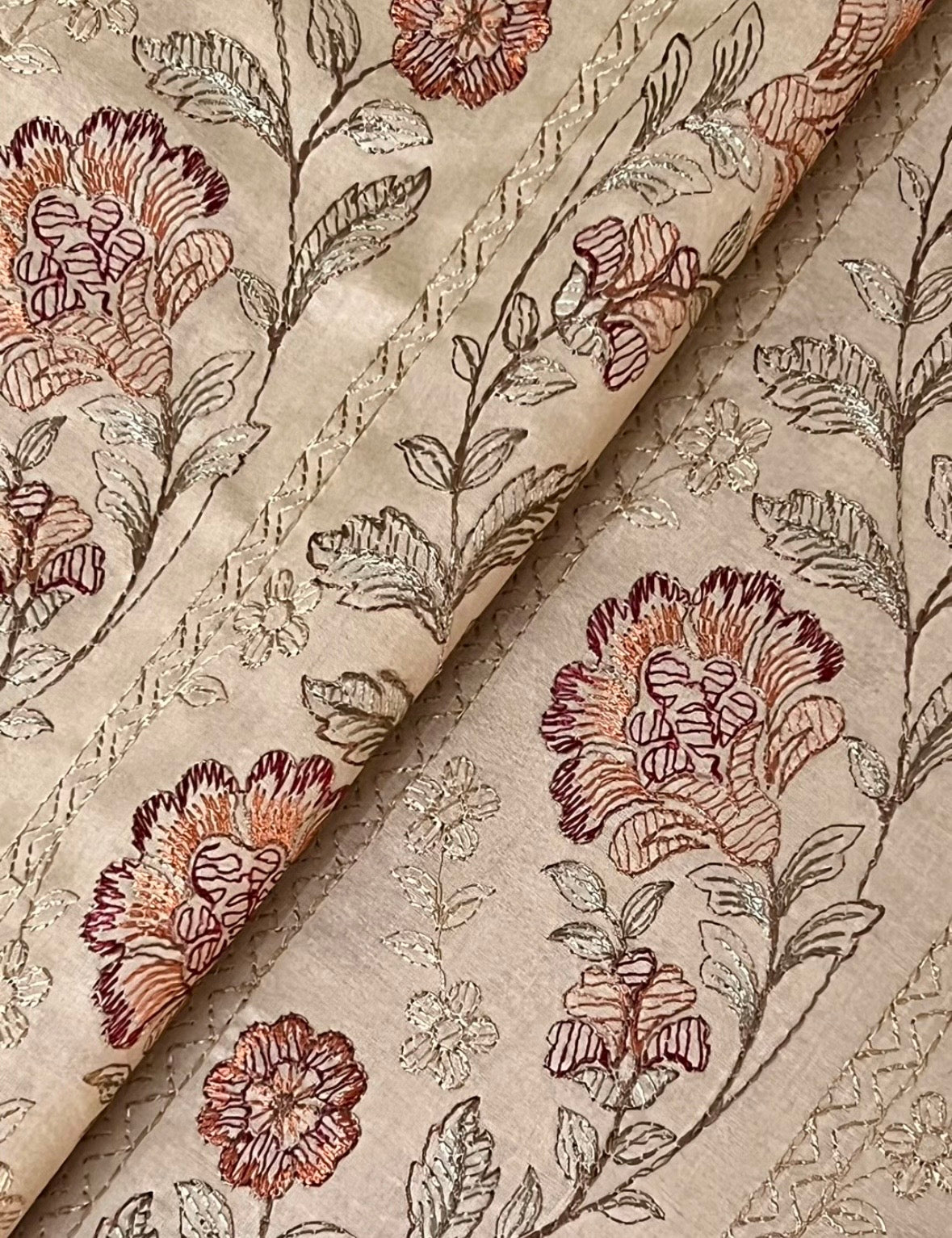 Fabareeze Beige 3 PC Lawn Embroidered