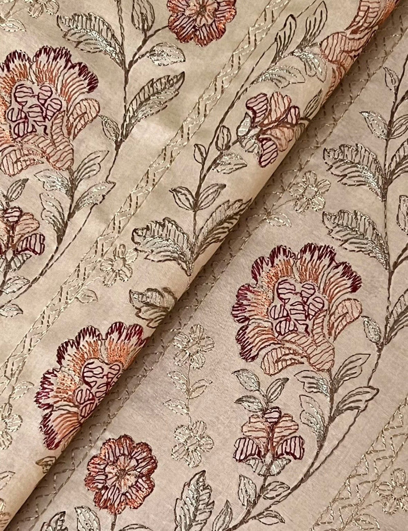 Fabareeze Beige 3 PC Lawn Embroidered
