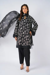 Fabareeze Black 3 PC Lawn Embroidered