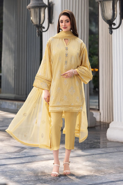 Fabareeze Black 3 PC Lawn Embroidered