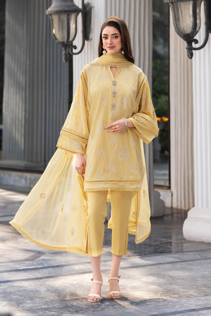 Fabareeze Black 3 PC Lawn Embroidered