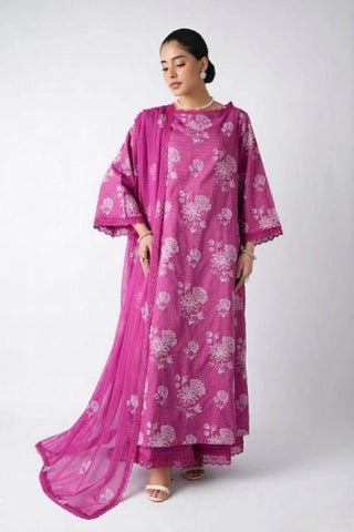 Fabareeze Pink 3 PC Lawn Embroidered