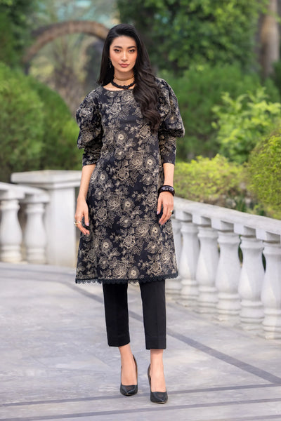 Fabareeze Black 3 PC Lawn Embroidered