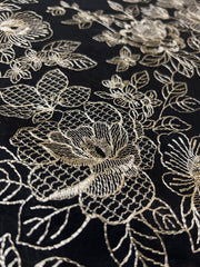 Fabareeze Black 3 PC Lawn Embroidered