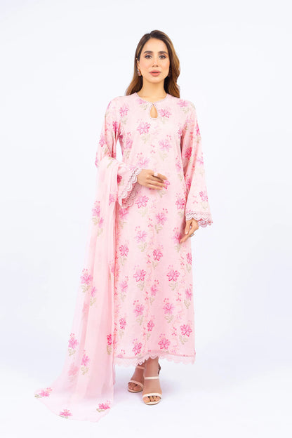 Fabareeze Pink 3 PC Lawn Embroidered