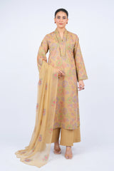 Fabareeze Beige 3 PC Lawn Embroidered