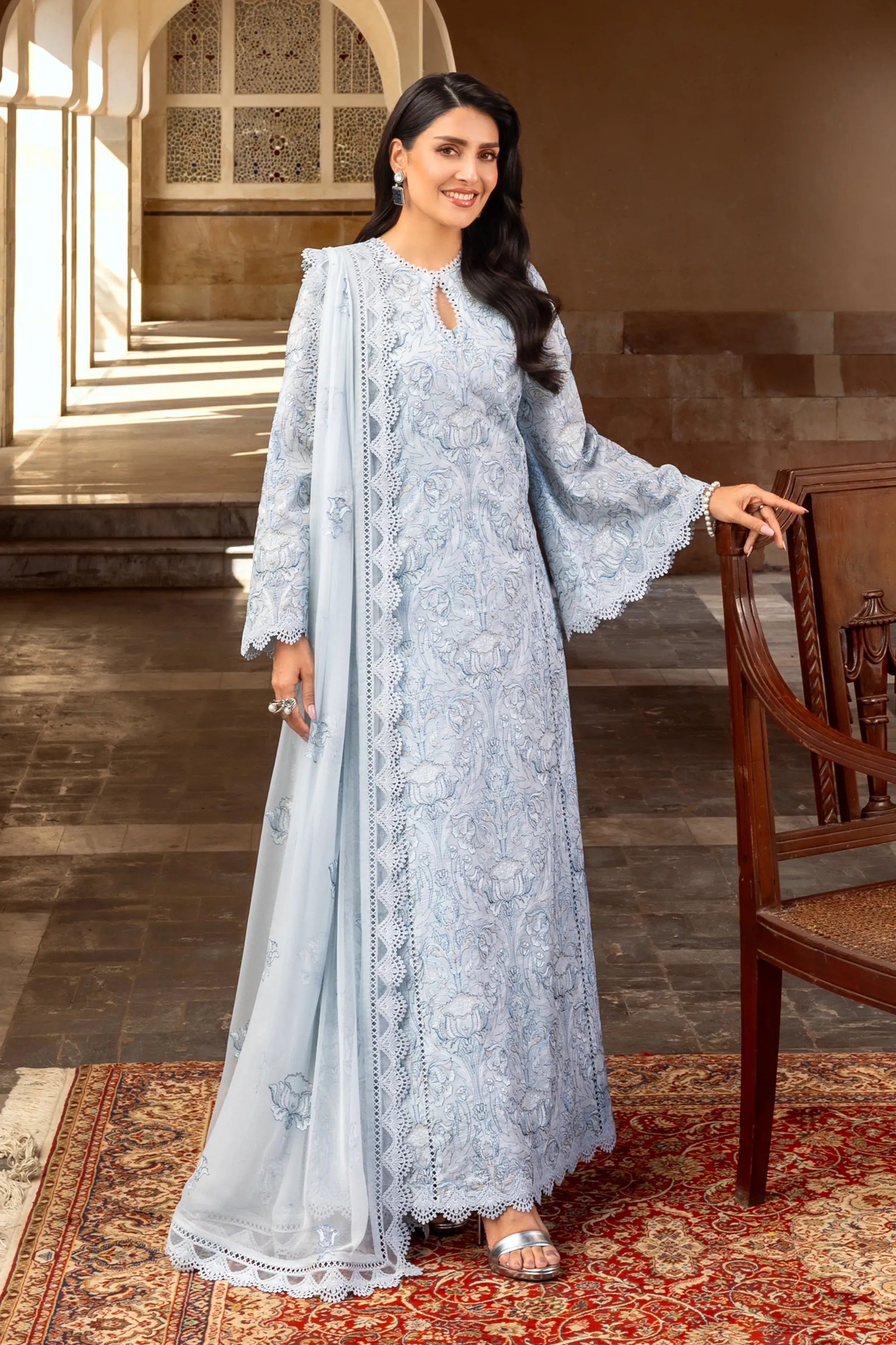 Fabareeze Cream 3 PC Lawn Embroidered