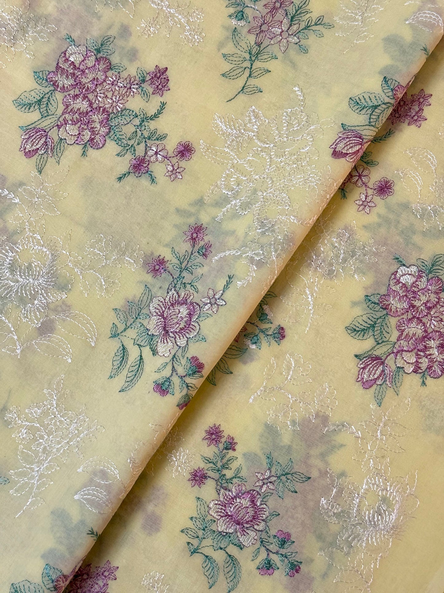 Fabareeze Yellow 3 PC Lawn Embroidered