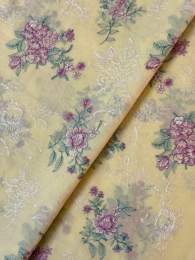 Fabareeze Yellow 3 PC Lawn Embroidered