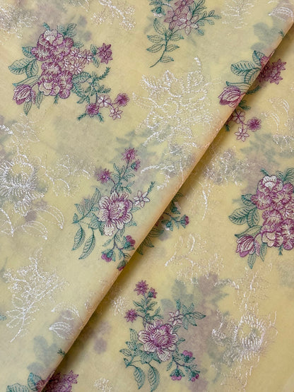 Fabareeze Yellow 3 PC Lawn Embroidered