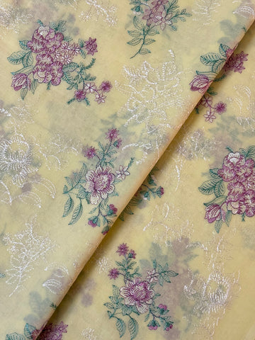 Fabareeze Yellow 3 PC Lawn Embroidered