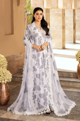 Fabareeze White 3 PC Lawn Embroidered