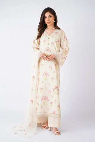 Fabareeze Off white 3 PC Lawn Embroidered