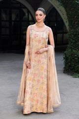 Fabareeze Beige 3 PC Lawn Embroidered