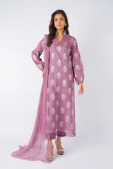 Fabareeze Dark purple 3 PC Lawn Embroidered