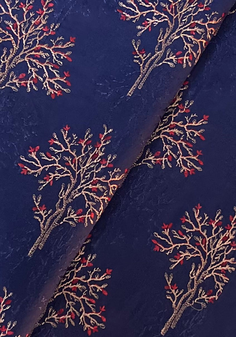 Fabareeze Navy blue 3 PC Lawn Embroidered