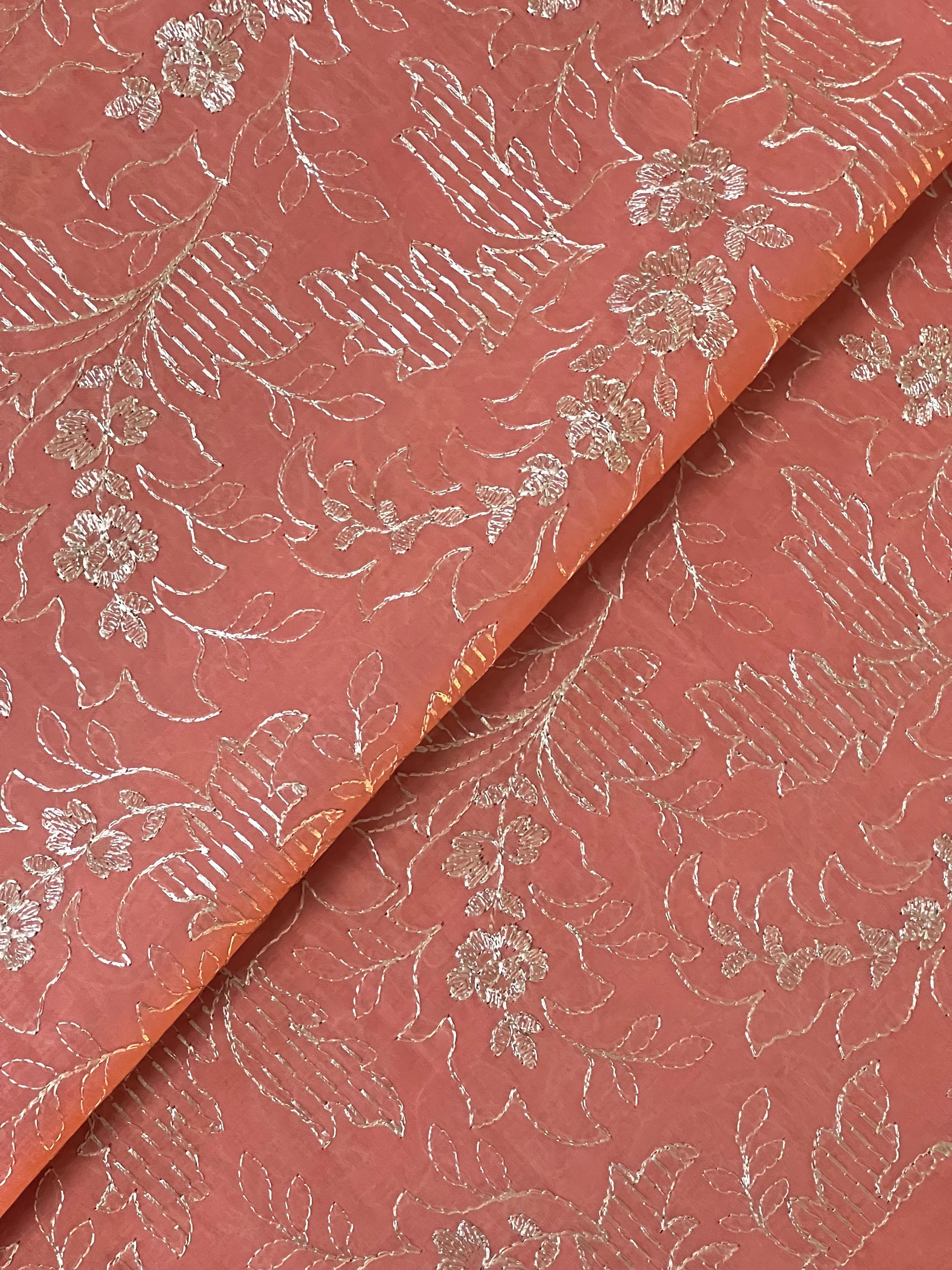 Fabareeze Peach 3 PC Lawn Embroidered