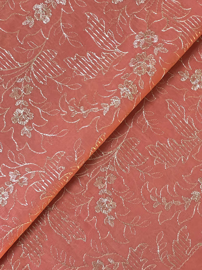 Fabareeze Peach 3 PC Lawn Embroidered