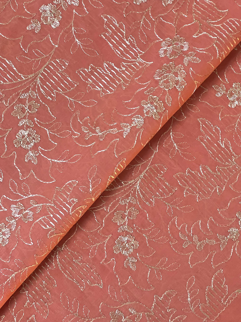 Fabareeze Peach 3 PC Lawn Embroidered