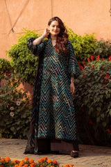 Fabareeze Black 3 PC Lawn Embroidered
