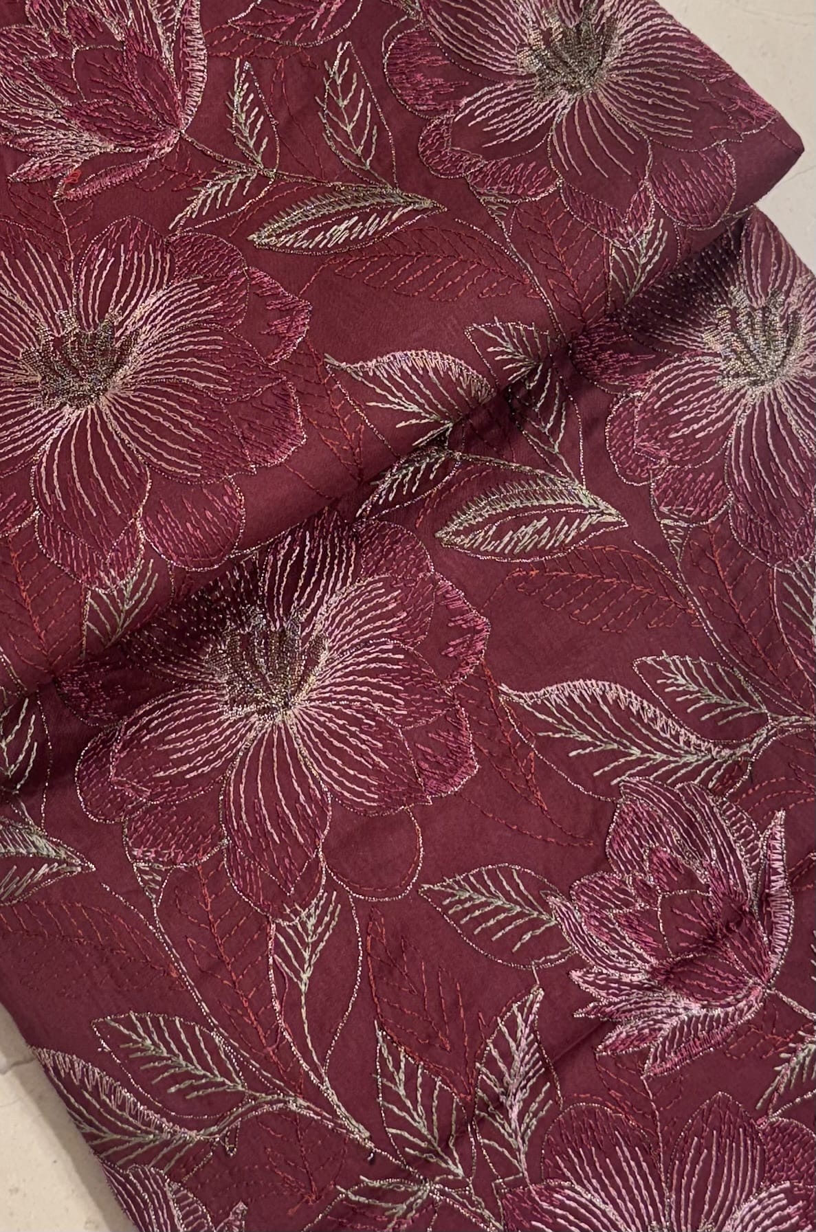 Fabareeze Maroon 3 PC Lawn Embroidered