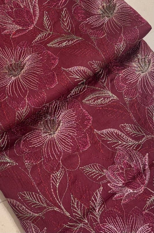 Fabareeze Maroon 3 PC Lawn Embroidered