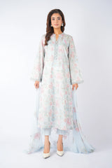 Fabareeze Blue 3 PC Lawn Embroidered