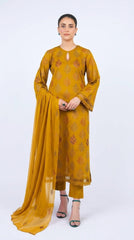 Fabareeze Mustard 3 PC Lawn Embroidered