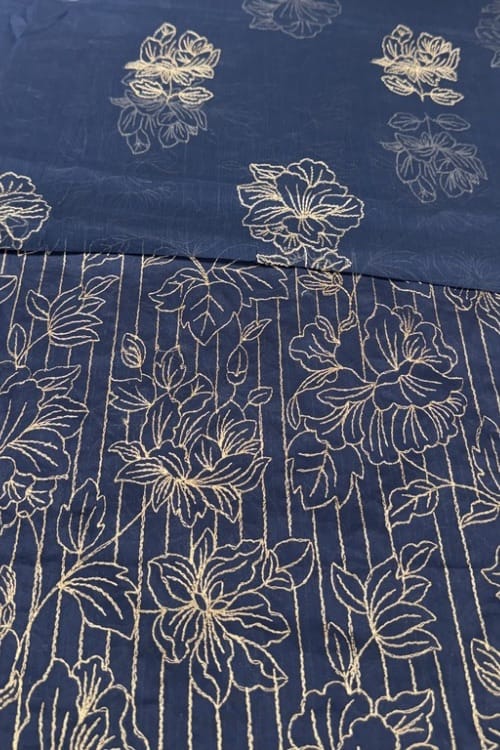 Fabareeze Navy blue 3 PC Lawn Embroidered