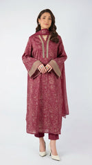 Fabareeze Maroon 3 PC Lawn Embroidered