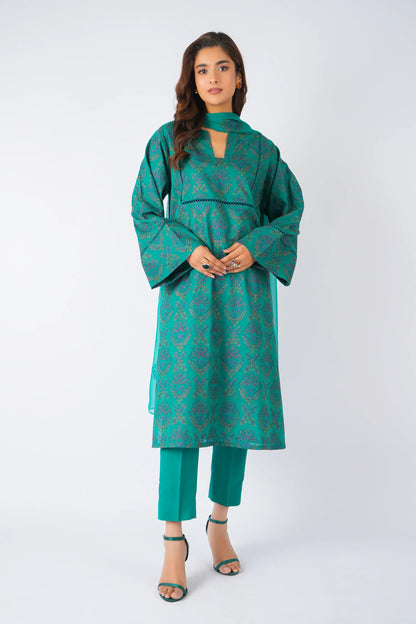 Fabareeze Green 3 PC Lawn Embroidered