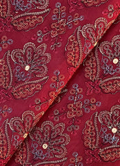 Fabareeze Red 3 PC Lawn Embroidered